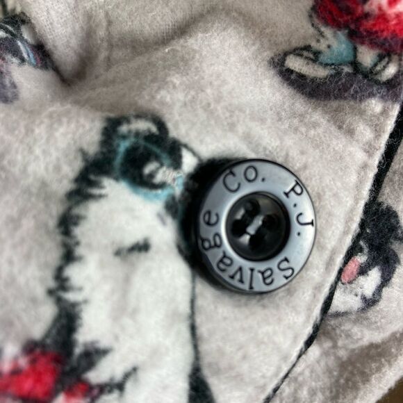 PJ Salvage dog & cat print flannel pj top w/ big pockets - Picture 9 of 14